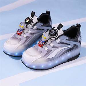 Chaussures à roulettes lumineuses pour enfants avec lumières LED, dessus en mesh, pour enfants - Product Image 1