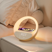 Meilleure lampe d'ambiance Chargeur sans fil Haut-parleur BT portable Haut-parleur de musique avec réveil Aide au sommeil Sons naturels