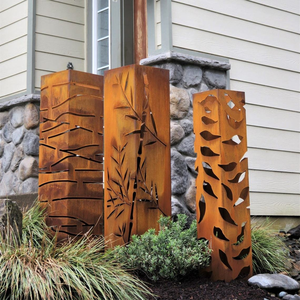 Lámpara de Jardín Decorativa de Acero Corten, Poste de Luz LED de Acero Oxidado para Exteriores - Product Image 6