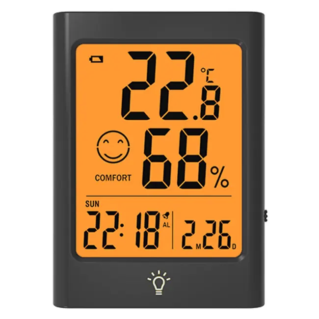 Thermomètre et hygromètre numériques avec capteur d'humidité et jauge de température