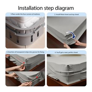 <b>Bed</b> <b>Sheet</b> Holder Lock Strips Reusable Easy-to-Use <b>Bed</b> <b>Sheet</b> Fasteners Eliminate Slipping and Wrinkles Fit All Mattress Sizes - Product Image 5