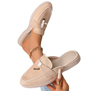 Cross-border Large-size Closed-toe Suede Tassel <b>Women</b> 26 Spring New Arrival Thick-soled Color-block Design European Mule - Product Image 5