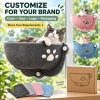 Hamac pour chat en feutre polyester personnalisé avec ventouses et découpe en forme de patte, lit suspendu pour chat, perchoir d'intérieur pour fenêtre – Vente en gros