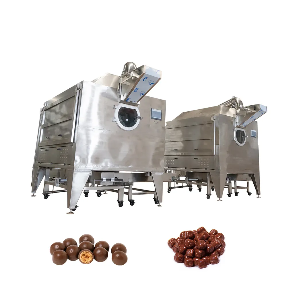 LST high speed chocolate sugar coating machine MM bean making machine sugar nut peanut chocolate sugar powder coating machine