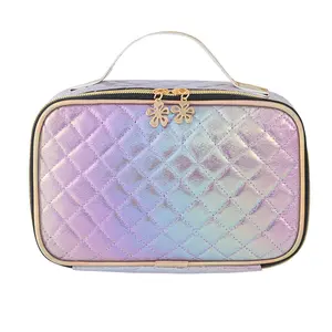 Spot Portable PU Travel Cleaning Beauty Brush Makeup Box Women's Cosmetic Storage Bag Customized