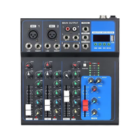 Mixeur audio professionnel USB 4 canaux F4 avec suppression du bruit sans fil, voix réglable, streaming pour deux personnes, effets sonores multiples