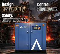 Compresseur industriel compact 37 kW 50 CV 145 psi avec récepteur d'air 600 L et bloc compresseur à double vis pour usine chimique