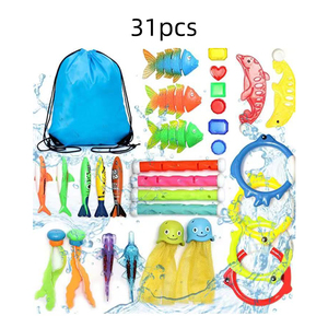 Jouets de piscine pour la plongée, ensemble géant, bâtons de plongée, anneaux, trésors de pirate, sac de rangement en option, jouet de jeu sous-marin pour enfants, pour la baignade - Product Image 1