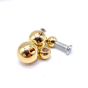 hollow thread brass ball custom size drilled brass sphere brass ball with thread hole