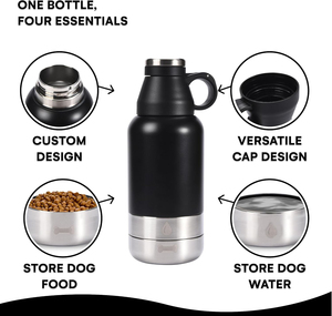 In Stock 3 in 1 32oz 64oz Portable Dog Water Bottle Bowls Stainless Steel Insulated Outdoor Travel Drinking - Product Image 4