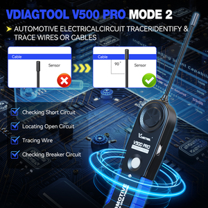 VDIAGTOOL V500 <span class=keywords><strong>Pro</strong></span> Testeur de <span class=keywords><strong>Circuit</strong></span> Électrique 12-24V Test 0.1-100V 2 en 1 Détecteur de Disjoncteur 0-5V Test de Composants d'Alimentation - Product Image 5