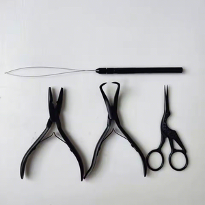 Kit de pinces pour extensions capillaires TEEJAY avec ouvre-anneaux micro, pinces de fermeture, ciseaux et outils d'enfilage pour l'installation et le retrait - Product Image 1