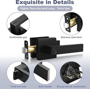 Poignées de porte intérieures noires mates divines - Product Image 3