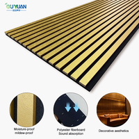 Panneaux acoustiques modernes insonorisants à trois côtés en placage de bois PVC, revêtement doré, 60% de réduction du bruit pour salle et chambre