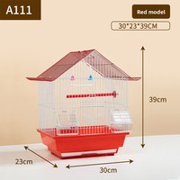 Grande cage à oiseaux classique de luxe avec fermeture à bouton-pression, plateau en plastique robuste pour l'élevage d'oiseaux et l'hébergement d'animaux de compagnie