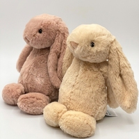 Jellcatt UK Lapin en peluche à longues oreilles, neutre, pastel, pour cadeau de fête de Thanksgiving