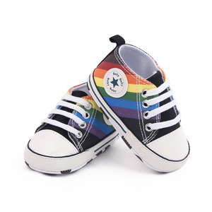 New Rainbow Canvas Toddler Sneakers Soft Sole <strong>Crib</strong> Boys And Girls 4 Seasons <strong>Classical</strong> Sport Baby Walking Shoes - Product Image 5