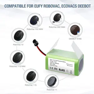 18650 14,4 V 2600mAh batería de iones de litio Robot aspiradora reemplazo de batería para Ecovacs Deebot Conga Eufy Robovac