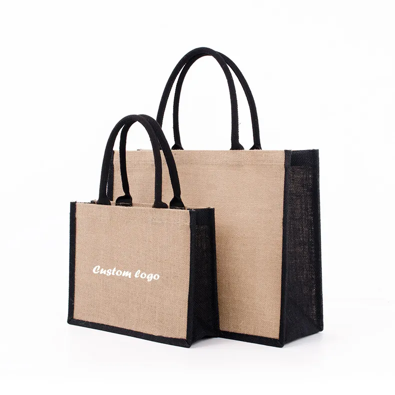 Custom Printed Jute Tote Bag Teachers Day Gifts Eco Friendly Recycle Foldable Shopping Bag