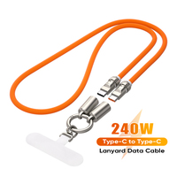 Câble de charge USB-C en nylon de 1,2 m 240 W avec lanière, chargeur rapide, sangle bandoulière pour téléphone portable iPhone 17 – Vente en gros