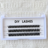 Cils en grappe à 3 rangées, petite taille, longueur mixte, personnalisables, faits à la main, marque privée, faux cils en gros, faux cils