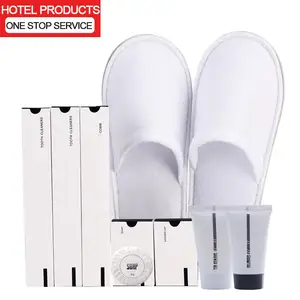Zapatillas de precio barato 5 estrellas de lujo ecológico zapatillas desechables personalizadas conjunto de artículos de tocador de hotel