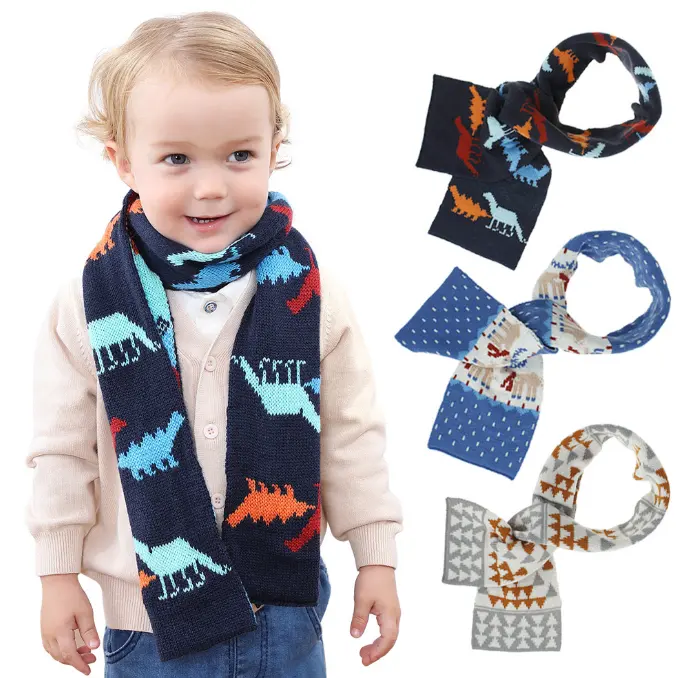 Conjunto de bufandas y gorros con estampado navideño para bebés y niños, bufanda cálida de punto para invierno, nuevo diseño