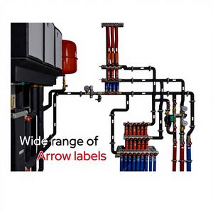 Étiquettes directionnelles pour conduites de vin et de bière - Marquage de sécurité, identification du flux, gestion des équipements, adhésif étanche - Product Image 1