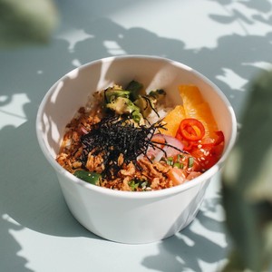 White Kraft <b>Paper</b> <b>Bowls</b> <b>Paper</b> Salad <b>Bowl</b> Takeaway Food Packaging <b>Paper</b> Plates <b>Bowls</b> For Catering With Disposable Cutlery - Product Image 2