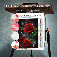 Peintures à l'huile numériques abstraites jaunes imprimées sur toile, style Rothko moderne, Eager Art Tree, décoration murale originale pour salon
