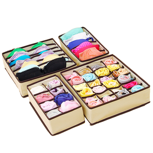 <span class=keywords><strong>DanYa</strong></span> Boîtes de rangement modernes pliables en tissu non tissé à compartiments, 20-35L, pour vêtements, sous-vêtements, chaussettes, soutiens-gorge, pour placard et tiroir, capacité supérieure à 10kg - Product Image 1
