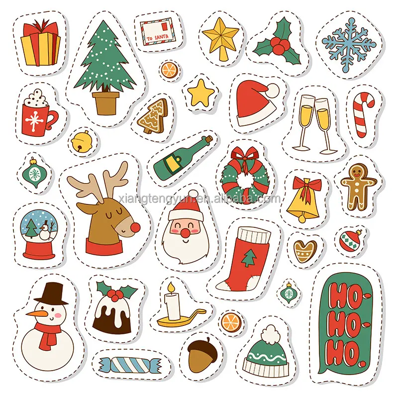 Deco Sticker Custom Christmas Stickers Roll Set Labels Christmas Stickers For Kids Gift