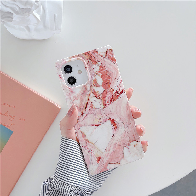 Luxury Girly Fashion Marble Square Phone Case for iPhone 12 11 Pro max
