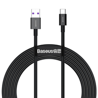 Câble de charge rapide USB vers Type-C Baseus 66W, série supérieure, haute puissance, 1m 2m, noir et blanc disponibles, 100% original