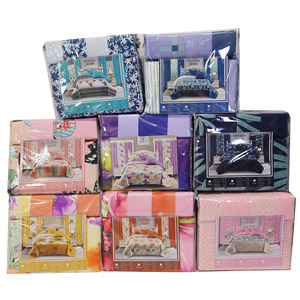 6Pcs Bộ Đồ Giường Đặt Bán Buôn Trong Kho Bán Lẻ Hoa In Sợi Nhỏ Được Trang Bị Tấm Vua Kích Thước Tấm Ga Giường Với Gối 6 Miếng - Product Image 3