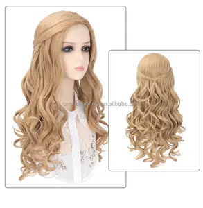 Cosplay wig white queen Alice large wave long curly hair 60cm 300gram European and American fashion wigs blonde curly hair wig