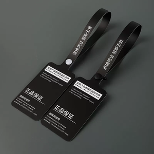 Tamper Security Seal Custom Garment Hang <b>Tag</b> Luxury Black PVC Waterproof Printing Logo Name for Clothing Jeans Shoes & Socks - Product Image 1