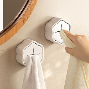 Porte-serviettes Simplelife à fixation par ventouse, en silicone ABS, design minimaliste, crochet mural auto-adhésif pour salle de bain et cuisine - Product Image 1