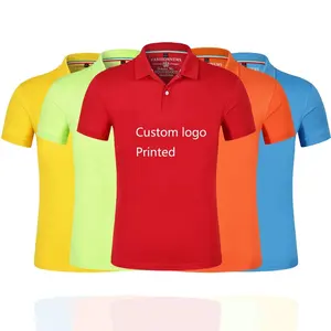 men women oem logo printed solid advertising lapel t shirt blank plain custom polo t shirts