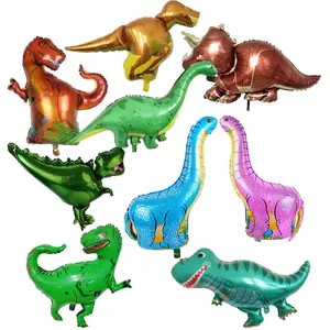 Globo de aluminio de dinosaurio de nuevo diseño, decoraciones de cumpleaños para niños, varios dinosaurios