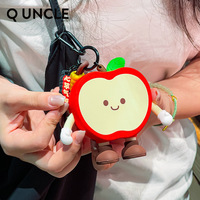 Porte-monnaie en silicone personnalisé, étanche, motif dessin animé champignon pomme, pochette mignonne en forme de dessin animé, sac de rangement portable pour écouteurs et clés