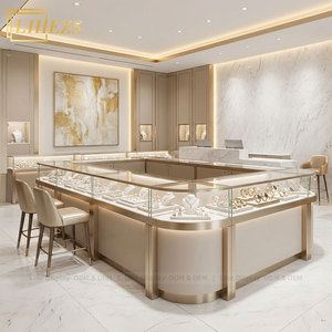 Vitrine <span class=keywords><strong>de</strong></span> présentation <span class=keywords><strong>de</strong></span> bijoux en acier inoxydable doré moderne <span class=keywords><strong>de</strong></span> luxe, îlot <span class=keywords><strong>de</strong></span> présentation, design d'intérieur <span class=keywords><strong>de</strong></span> magasin <span class=keywords><strong>de</strong></span> bijoux haut <span class=keywords><strong>de</strong></span> gamme, comptoir, mobilier - Product Image 1