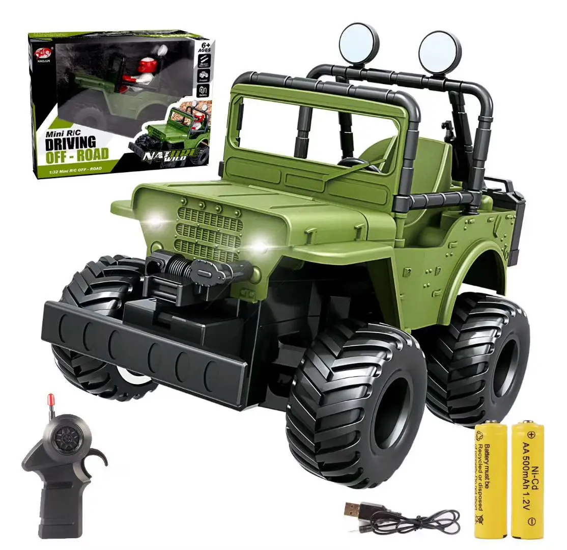 1/36รถจี๊ปสี่ล้อขับเคลื่อนแบบออฟโรดรถ Mili RC ขนาดเต็ม2.4กรัมรถระยะไกล4WD รถออฟโรด RC รถบรรทุกปีนเขาของเล่นรถ