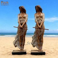 Statue de danseuse élégante de ballet en bronze de taille réelle décoration de paysage urbain