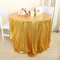 Topfinel — nappe de Table ronde brillante, couleur Champagne uni, à paillettes, pour mariage