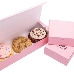 2025 nuova pasticceria Pulida OEM Crumbl ciambella pasticcere biscotto scatola Custom Bio-degradabile Flip Cover rosa stampa biscotto in cartone - Product Image 2