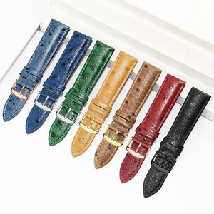 Bracelet de <span class=keywords><strong>montre</strong></span> en cuir à motif d'autruche classique, bracelet de <span class=keywords><strong>montre</strong></span> en cuir de vache, bracelet de <span class=keywords><strong>montre</strong></span> en cuir souple, taille complète, accessoires de <span class=keywords><strong>montre</strong></span> pour hommes et femmes - Product Image 1