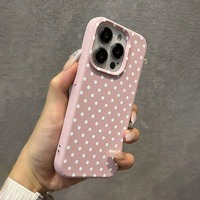 Nouvelle coque de téléphone portable en TPU à pois blancs, étui en cuir tendance, coque arrière pour iPhone 16 15 17 Air 18 Pro Max