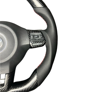 พวงมาลัยคาร์บอนไฟเบอร์แบบสปอร์ตสำหรับ Golf MK4 MK5 MK6 GTS R GLI <span class=keywords><strong>GTI</strong></span> GTD สามารถอัพเกรดเป็นรุ่นใหม่ MK7 ได้ - Product Image 5