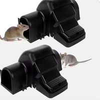Grand piège à souris et tunnel de rat en plastique ABS noir réutilisable, sûr et durable, répulsif pour souris, forme carrée